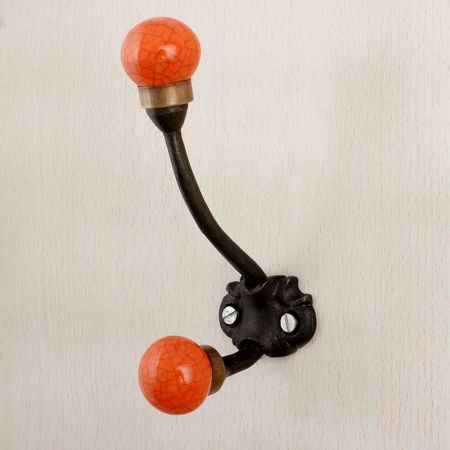 Orange Crackle Iron Hooks-EHG-84